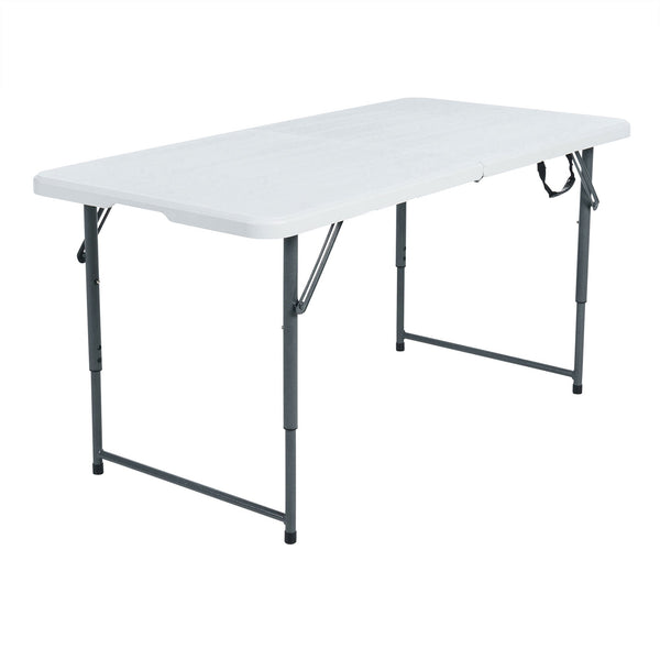 Peakform Compact Fold In Half Banquet Table for Indoor Outdoor Use, 4 Ft, White