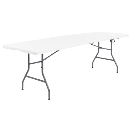 Plastic Development Group 816 Fold In Half 8 Foot Folding Banquet Table, White