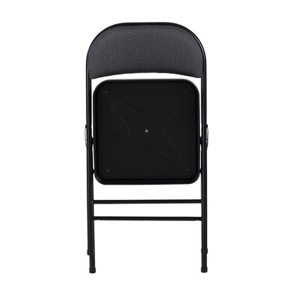 Peakform Folding Vinyl Padded Chair with Comfortable Seat Cushion, 4 Pack, Black