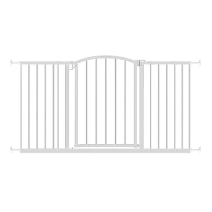 Ingenuity Deluxe Metal Extra Tall Walk Through Arch Dog Gate for Doorways, White