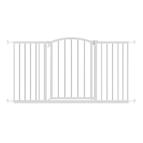 Ingenuity Deluxe Metal Extra Tall Walk Through Arch Dog Gate for Doorways, White