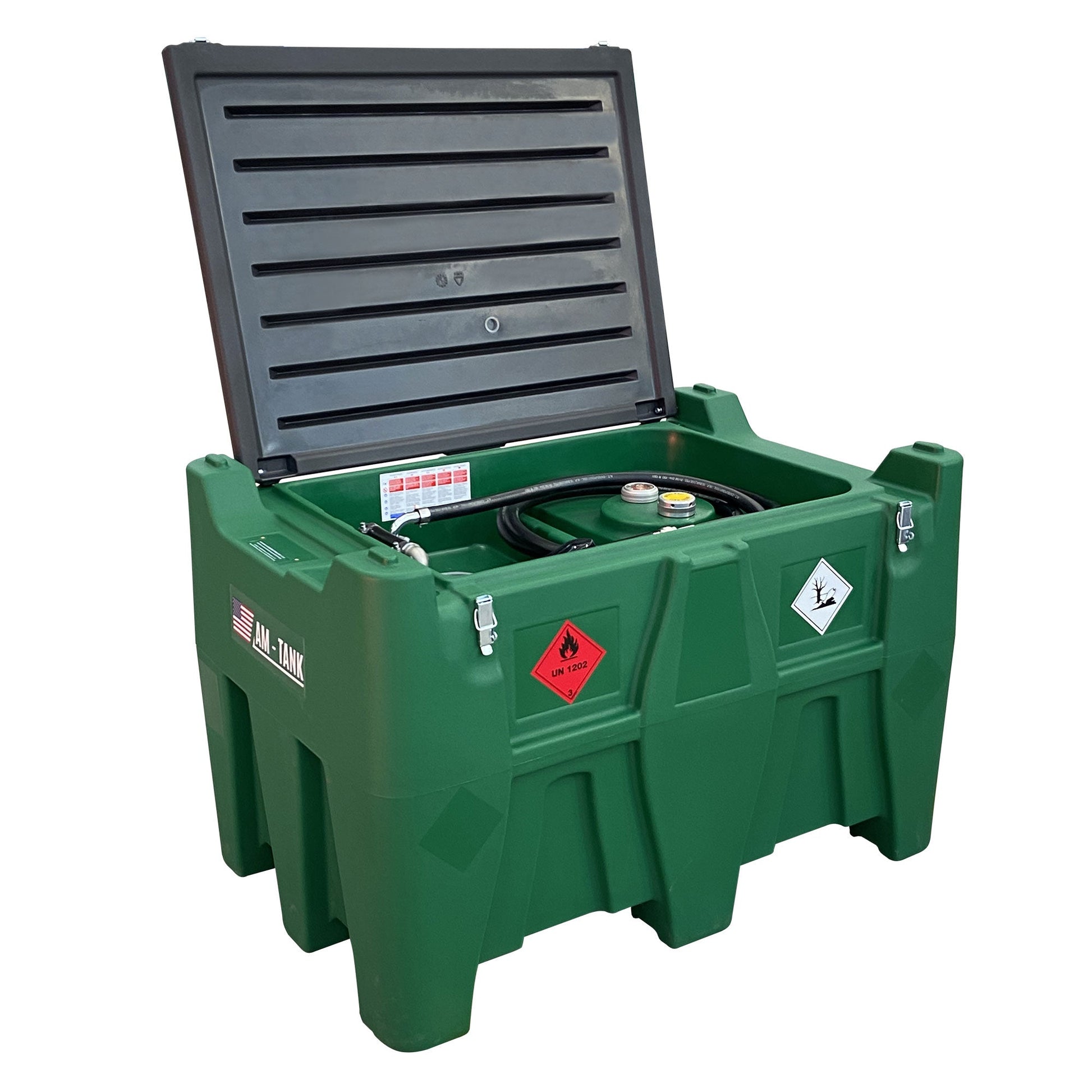AM-TANK 116 Gal Portable Diesel Tank w/ Electric Transfer Pump & Storage, Green - Find Fresh Goods