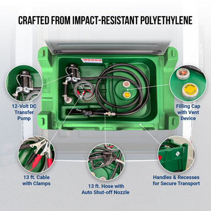 AM-TANK 116 Gal Portable Diesel Tank w/ Electric Transfer Pump & Storage, Green - Find Fresh Goods