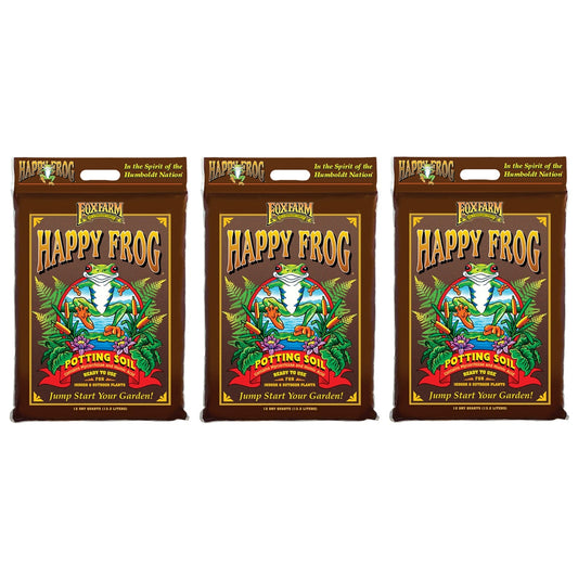 FoxFarm Happy Frog Nutrient Rapid Growth Garden Potting Soil, 12 quart (3 Pack)