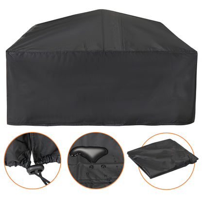 HomGarden 32'' Portable Fire Pit Wood Burning Outdoor Fireplace W/BBQ Grill & Poker & Mesh Lid