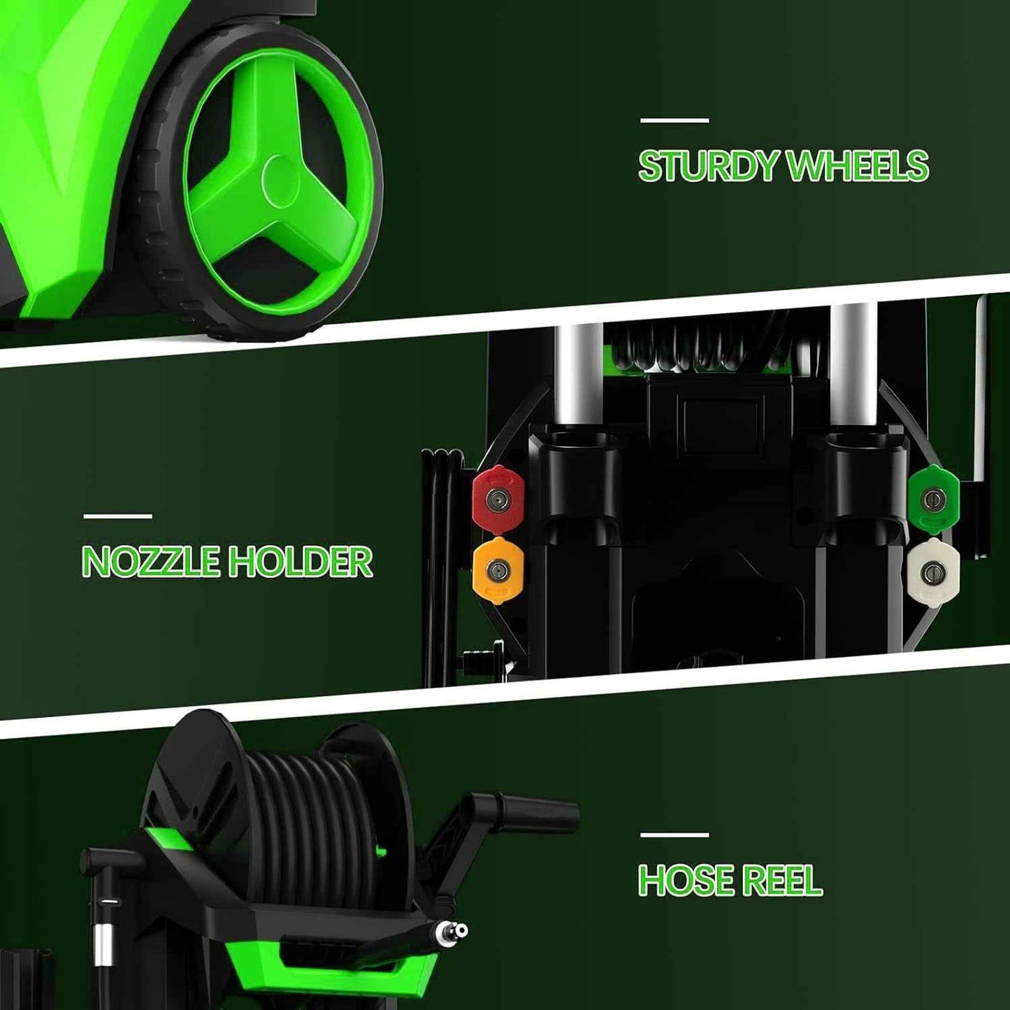 Zimtown Electric Pressure Washer, 3800PSI Max 2.6GPM Smart High Pressure Power Washer, Touch Screen 3 Gear Level