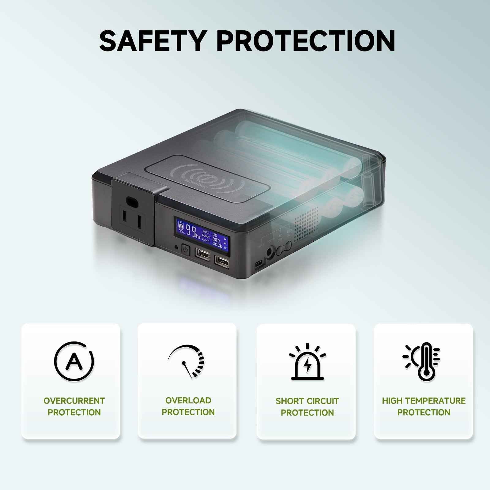 ALLPOWERS 200W Portable Power Station, 154Wh Solar Generator with AC Output, Wireless Charger Power Bank Backup Battery for Camping Emergency