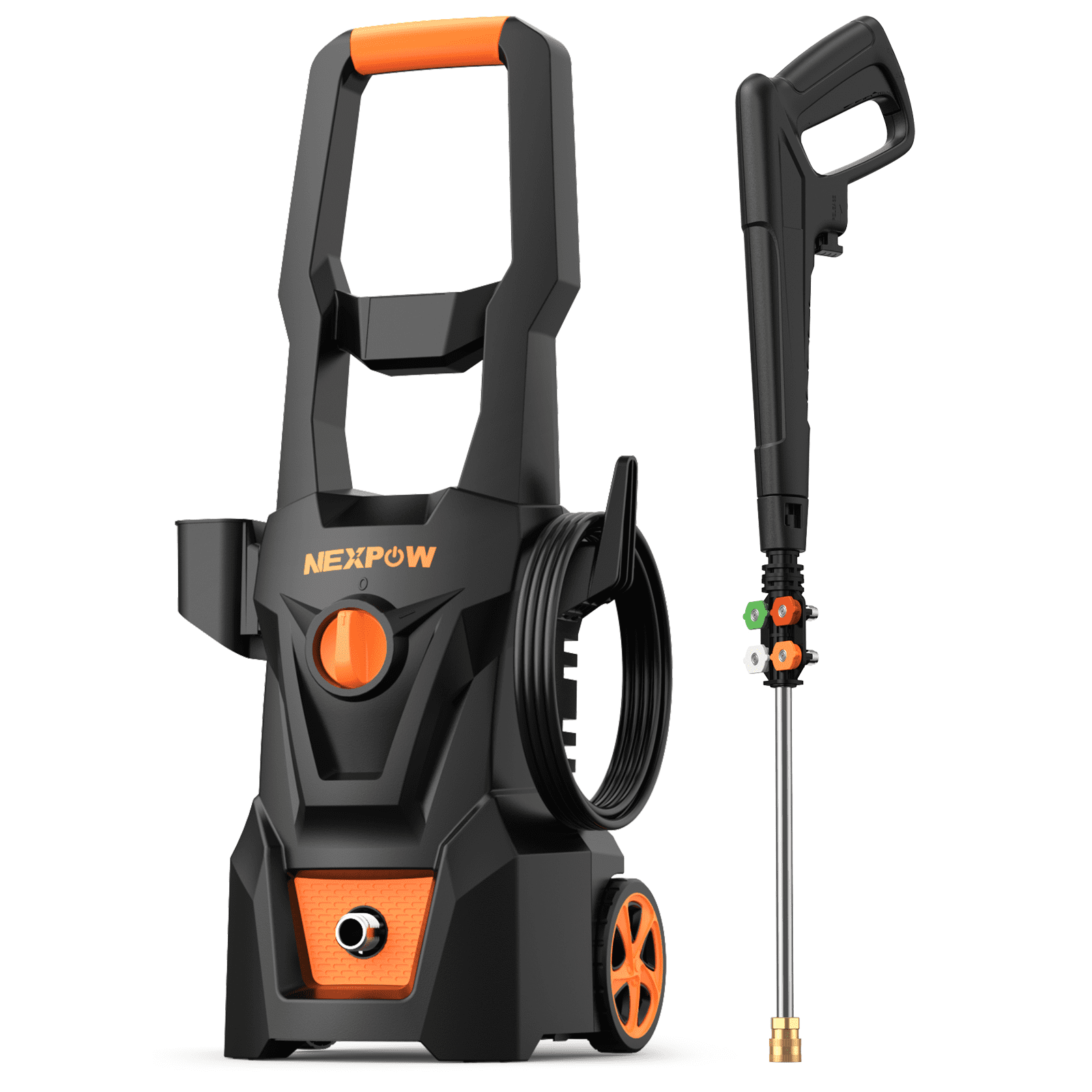 NEXPOW Electric Pressure Washer, 4000PSI Max 2.6 GPM Power Washer with 30 ft Hose, 4 Different Pressure Tips, Foam Cannon, Perfect for Cars, Patios