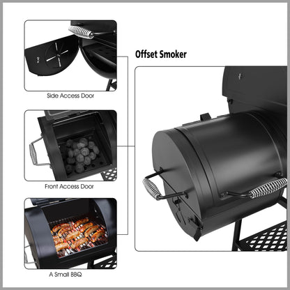 Royal Gourmet CC1830FC 30" Charcoal Grill with Offset Smoker, With Cover