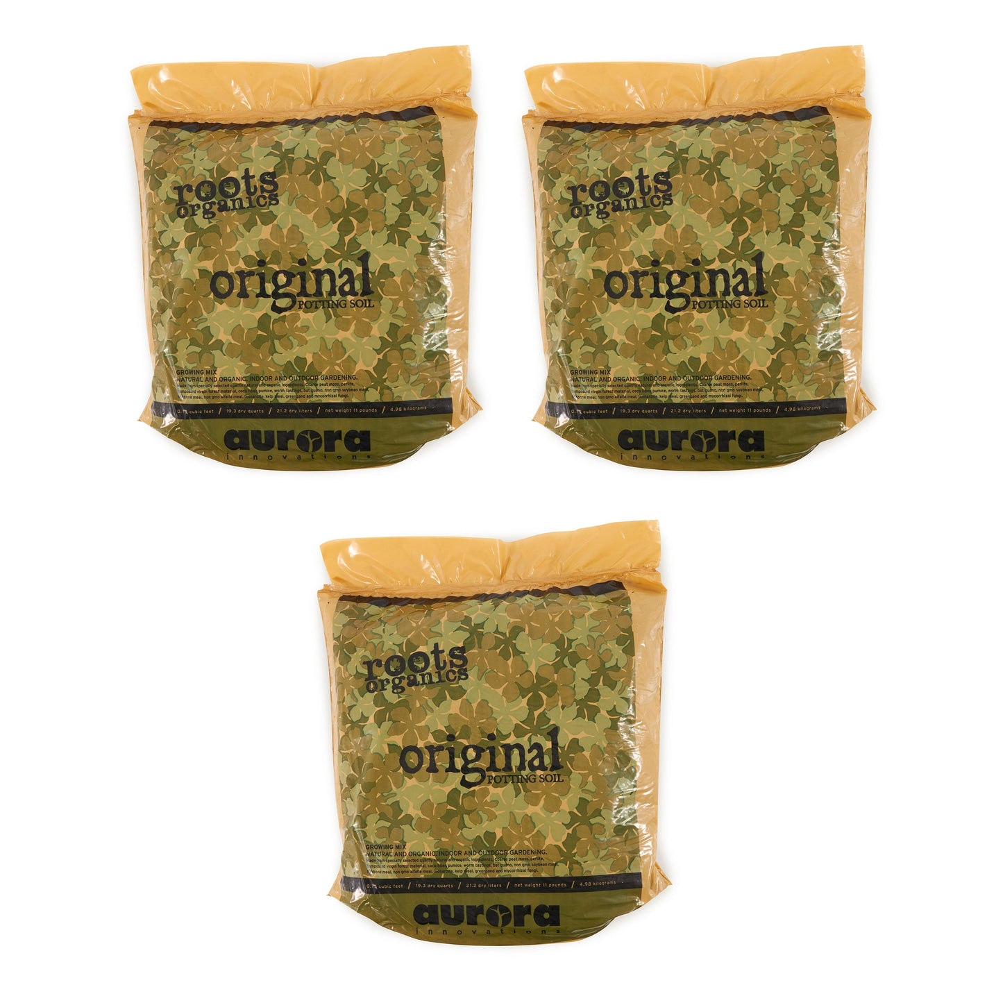 Roots Organics ROD75 Hydroponic Gardening Fiber Potting Soil .75 Cu Ft (3 Pack)