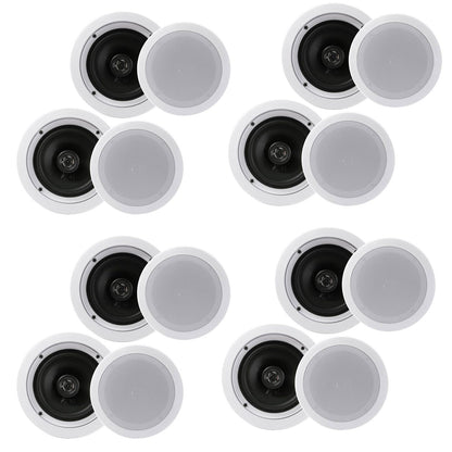 Pyle PDIC1661RD 6.5 Inch 200 Watt In Ceiling Wall 2 Way Speaker System (4 Pairs)