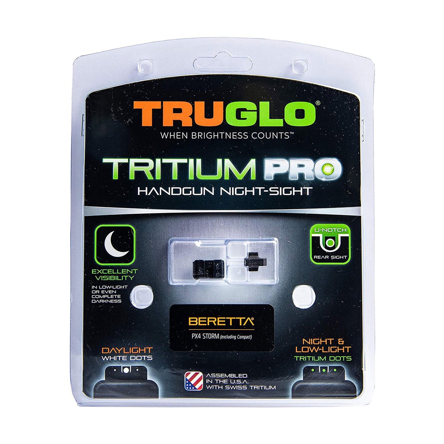 TruGlo Tritium Pro Handgun Glow in the Dark Sight for Beretta PX4 Storm (2 Pack)