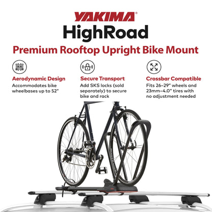 Yakima HighRoad Rooftop Upright Bike Mount with TorqueRight Knob and Tray, Black - Find Fresh Goods