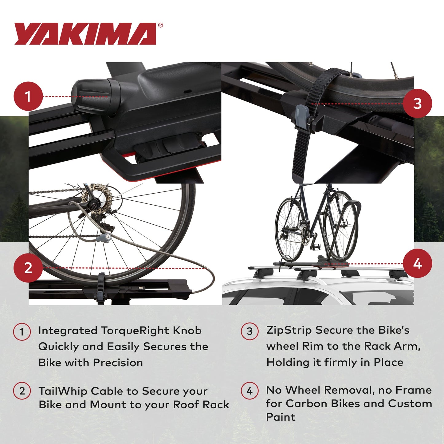 Yakima HighRoad Rooftop Upright Bike Mount with TorqueRight Knob and Tray, Black - Find Fresh Goods
