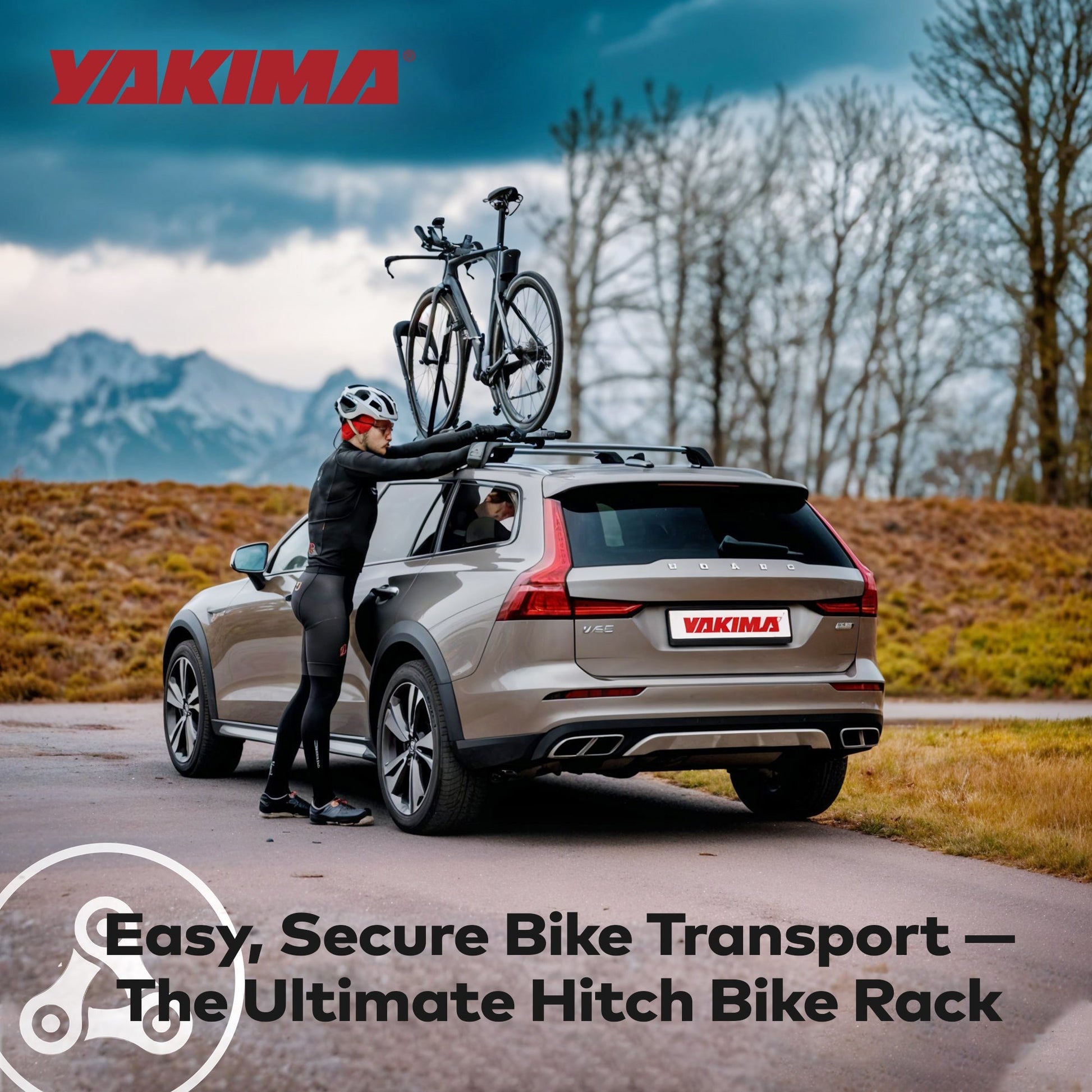 Yakima HighRoad Rooftop Upright Bike Mount with TorqueRight Knob and Tray, Black - Find Fresh Goods