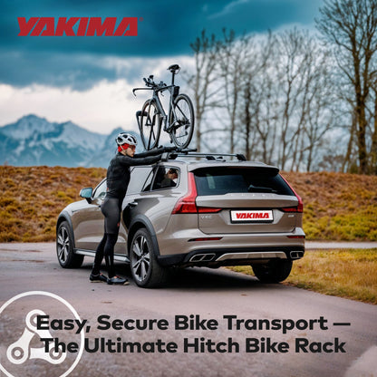 Yakima HighRoad Rooftop Upright Bike Mount with TorqueRight Knob and Tray, Black - Find Fresh Goods