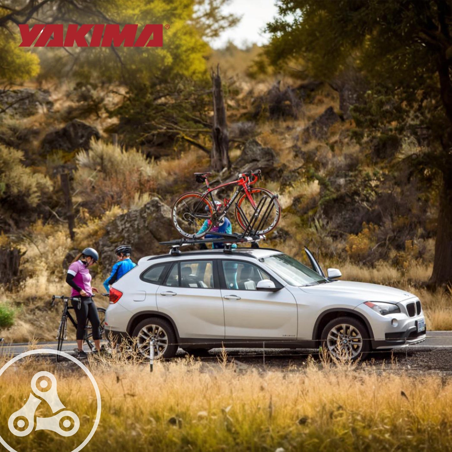 Yakima HighRoad Rooftop Upright Bike Mount with TorqueRight Knob and Tray, Black - Find Fresh Goods