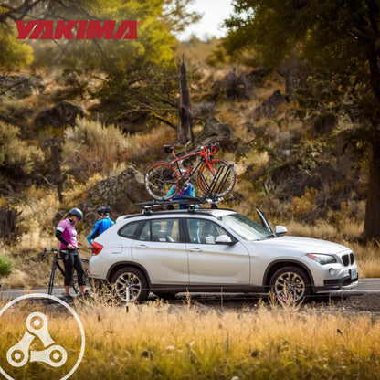 Yakima HighRoad Rooftop Upright Bike Mount with TorqueRight Knob and Tray, Black - Find Fresh Goods