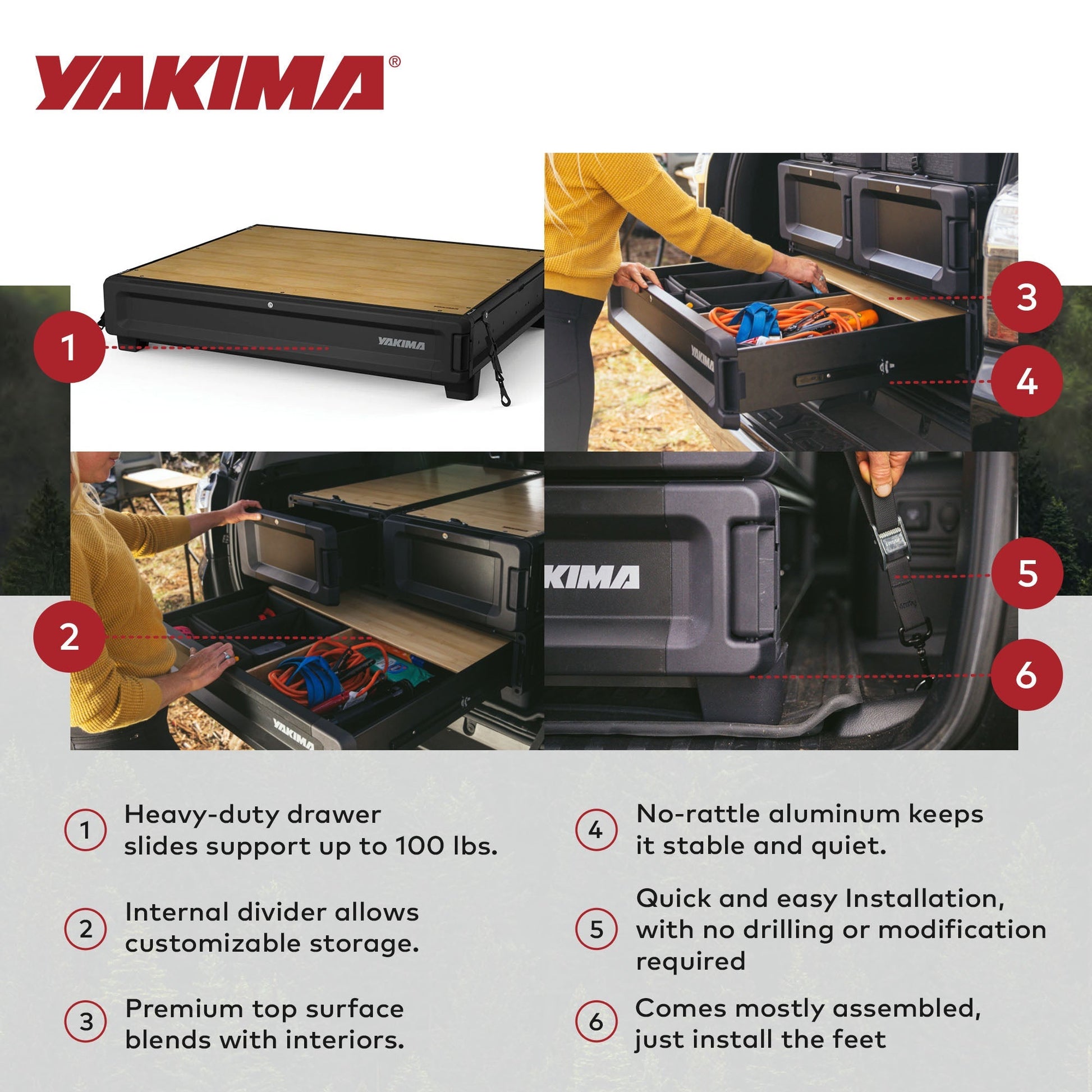 Yakima MOD HomeBase XL Base Unit of Drawer System w/Internal Drawer Divider - Find Fresh Goods