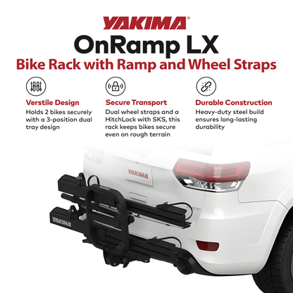 Yakima OnRamp LX Bike Rack with Ramp and Wheel Straps for 1.25" Hitch Receivers - Find Fresh Goods