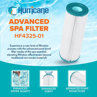 Hurricane HF4325 Advanced Spa Filter Cartridge for Unicel C-4325 & PA225, 4 Pack