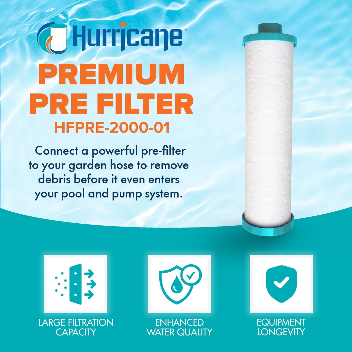 Hurricane 2000 Gal Garden Hose Pre Filter for PPS2100 and Filbur FC-3128, 3 Pack