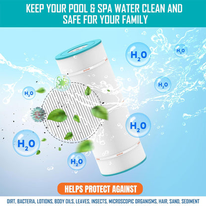 Hurricane HF5H502-01M Elite Aseptic Pool Spa Filter Cartridge Replacement, Blue