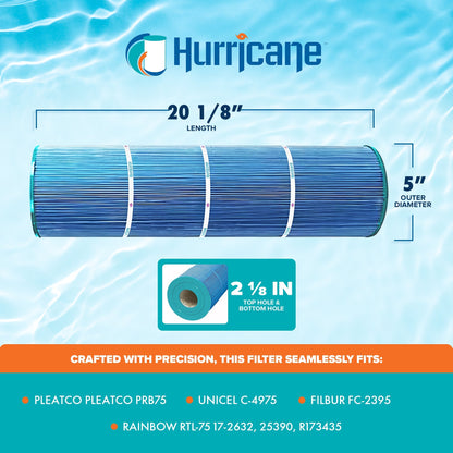Hurricane Elite Aseptic Spa Filter Cartridge for PRB75 and Unicel C-4975, 2 Pack