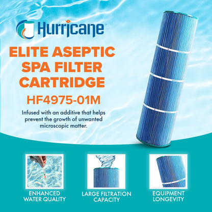 Hurricane Elite Aseptic Spa Filter Cartridge for PRB75 and Unicel C-4975, 2 Pack