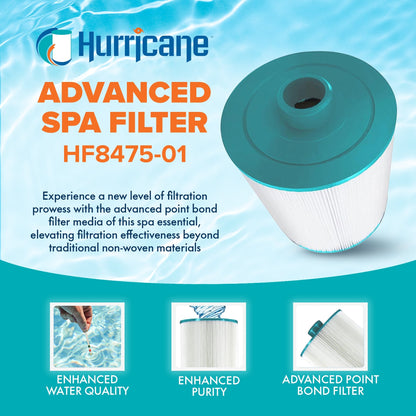 Hurricane Advanced Spa Filter Cartridge for PCS75N, C-8475, and FC-3320, 4 Pack