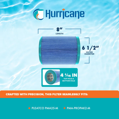 Hurricane Elite Aseptic Spa Cartridge Filter for PMA25-M, PMA-PROPAK2-M, 2 Pack