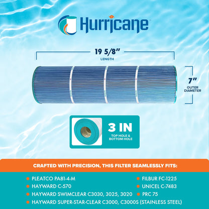 Hurricane 16 Pack HF7483-04M Elite Aseptic Pool Filter Cartridge Replacement