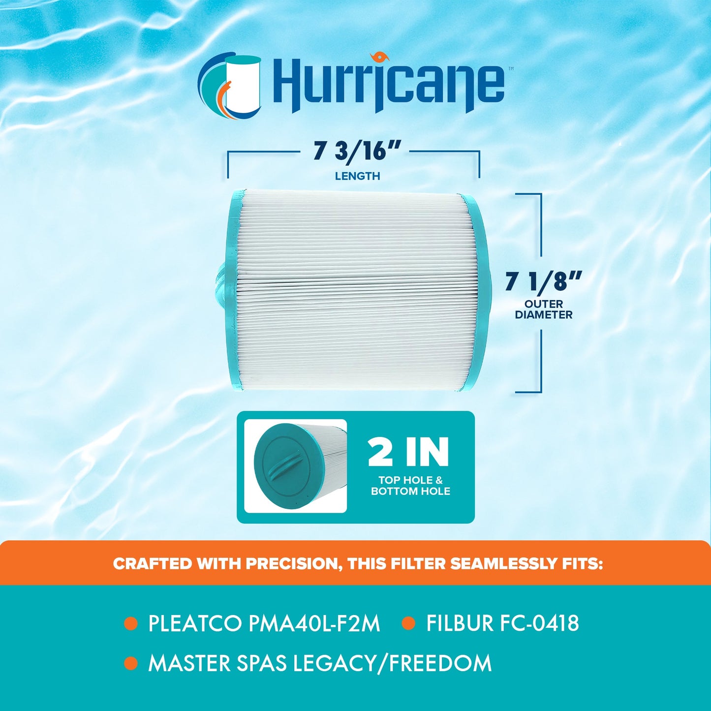 Hurricane Advanced Filter Cartridge for PMA40L-F2M and Filbur FC-0418, 4 Pack