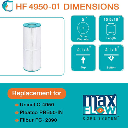 Hurricane 4 Pack HF4950-01 Advanced Pool and Spa Filter Cartridge Replacement