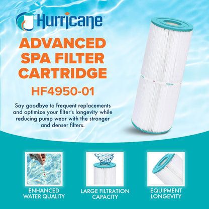 Hurricane HF4950-01 Advanced Pool and Spa Filter Cartridge Replacement, White