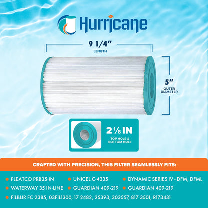 Hurricane 4 Pack HF4335-01 Advanced Pool and Spa Filter Cartridge Replacement