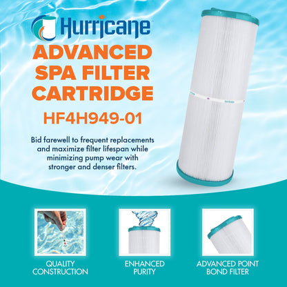 Hurricane HF4H949-01 Advanced Pool and Spa Filter Cartridge Replacement, White