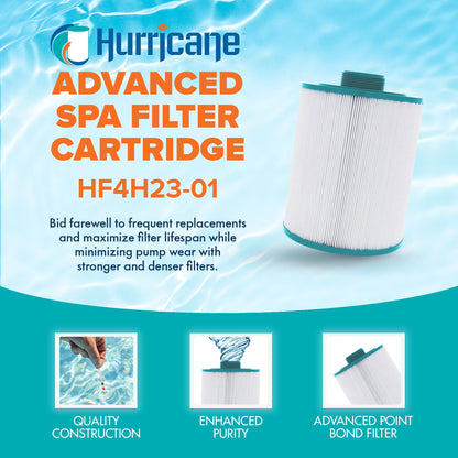 Hurricane HF4H23-01 Advanced Pool and Spa Filter Cartridge Replacement, White