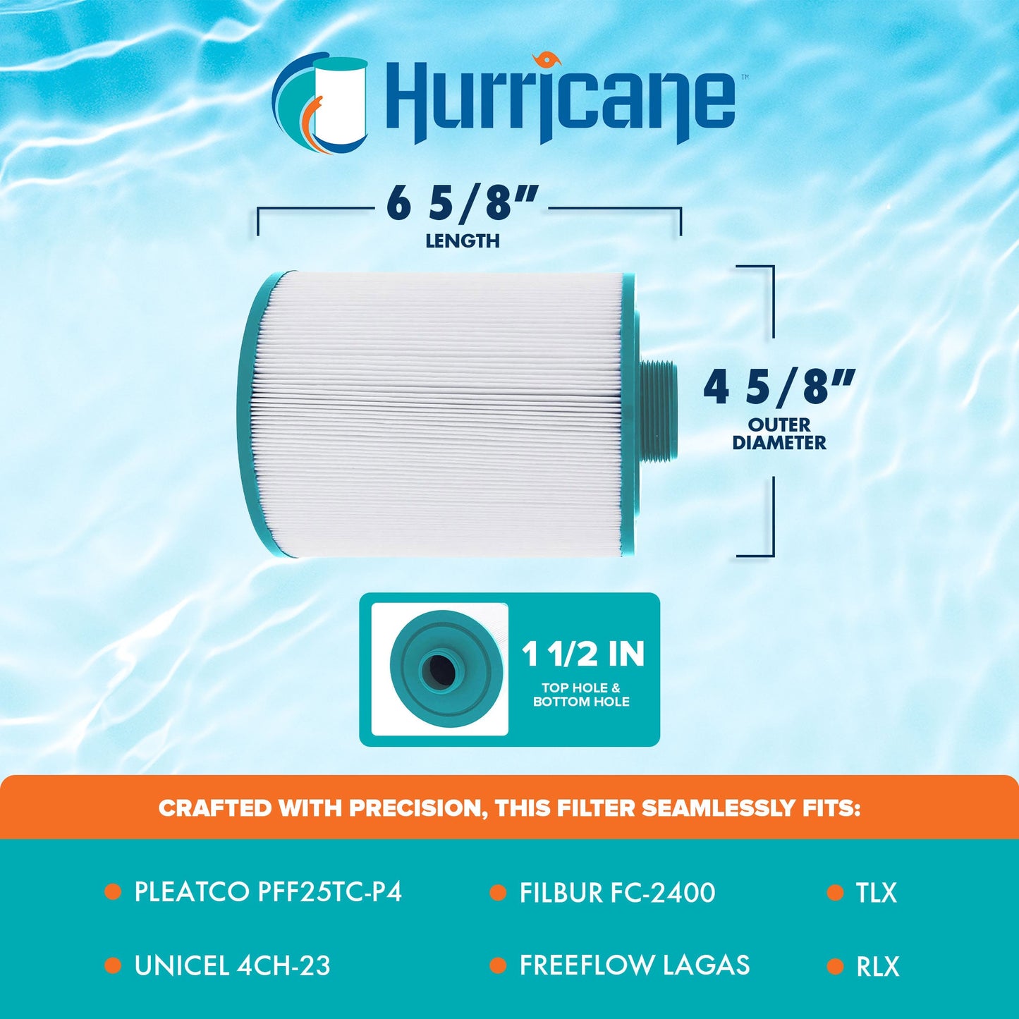 Hurricane HF4H23-01 Advanced Pool and Spa Filter Cartridge Replacement, White