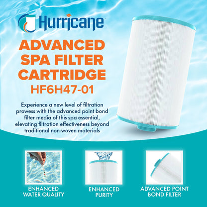 Hurricane HF6H47-01 Advanced Pool and Spa Filter Cartridge Replacement, White