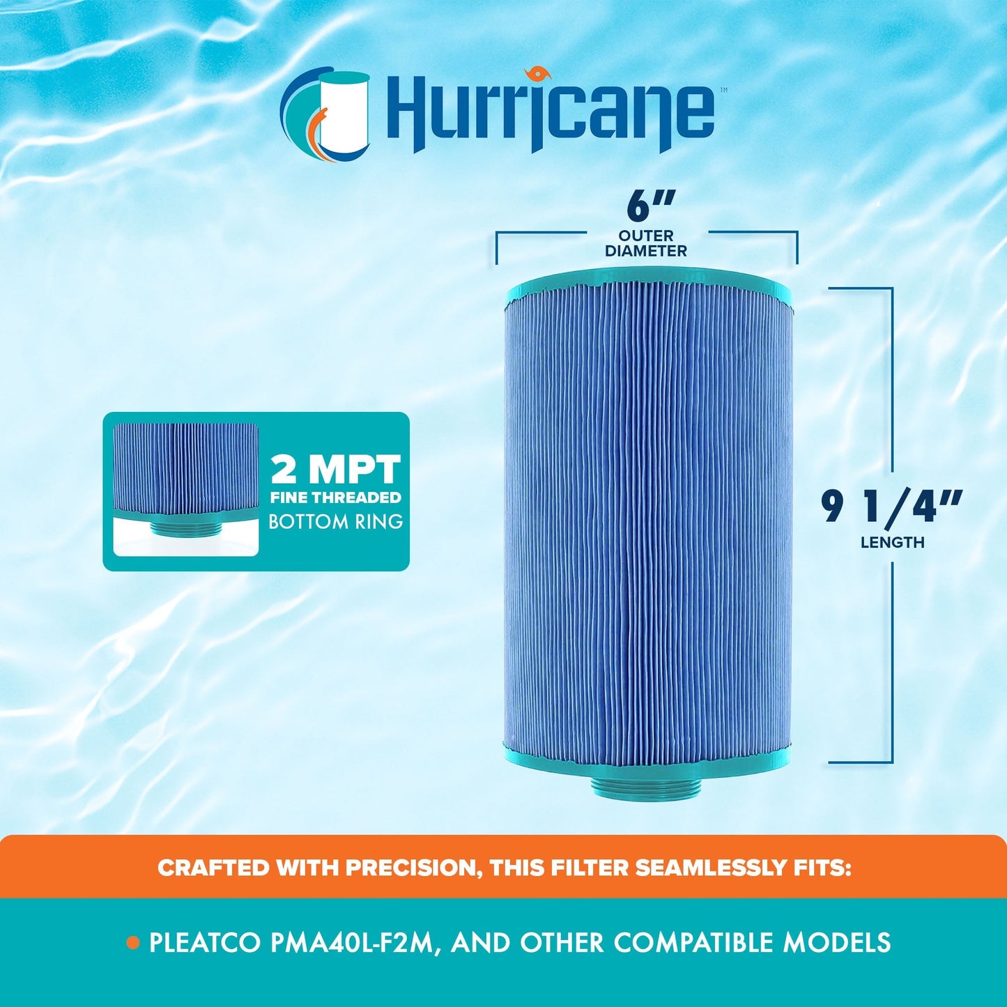 Hurricane 3 Pack HF-MAS09-01M Elite Aseptic Spa Filter Cartridge Replacement