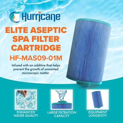 Hurricane HF-MAS09-01M Elite Aseptic Spa Filter Cartridge Replacement, Blue