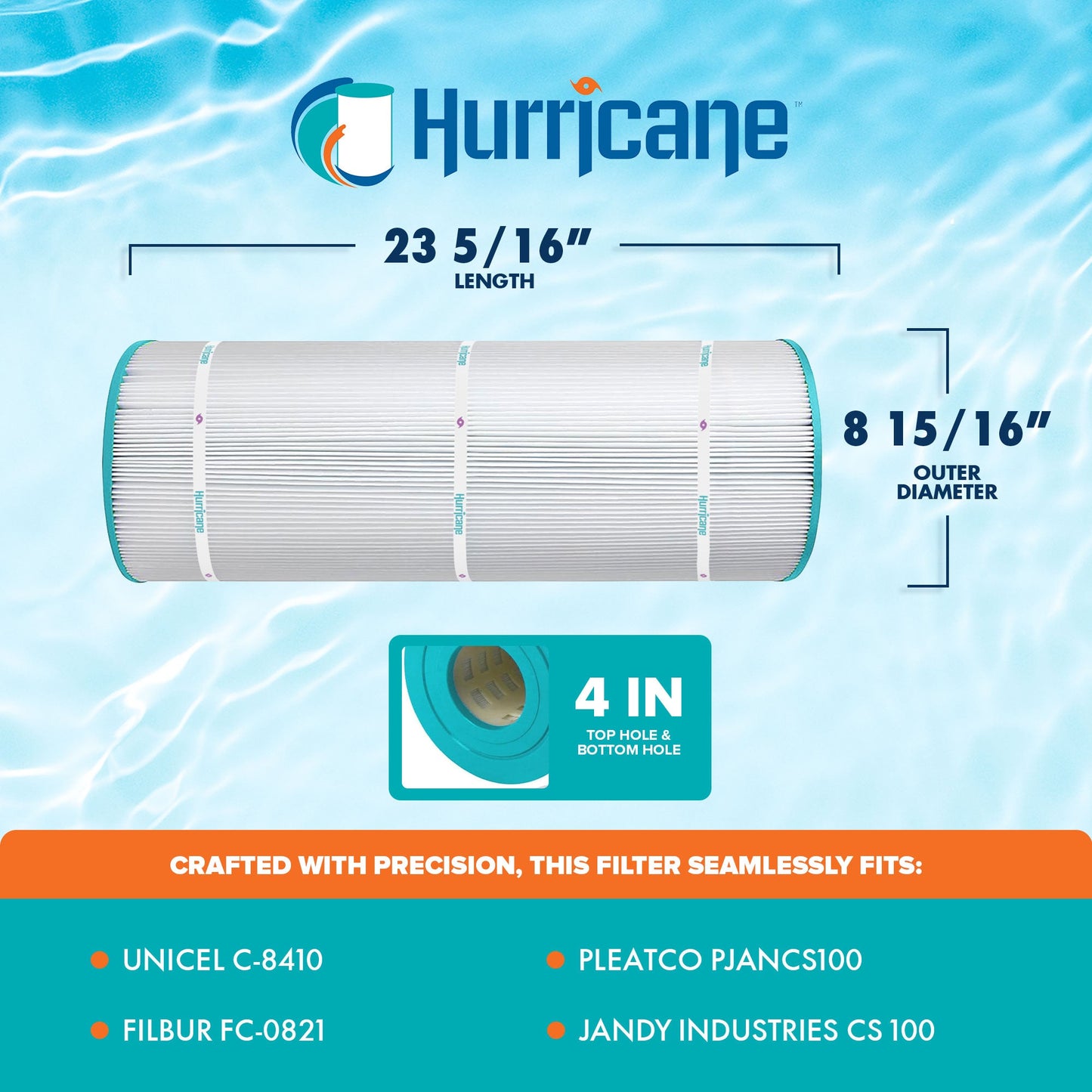 Hurricane HF8410 Replacement Spa Filter Cartridge for PJANCS100 and Unicel C8410