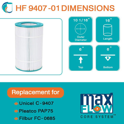Hurricane 4 Pack HF9407-01 Advanced Pool and Spa Filter Cartridge Replacement