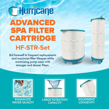 Hurricane HF-STR-SET Advanced Pool Filter Cartridge Inner Outer 21" Set, 4 Pack