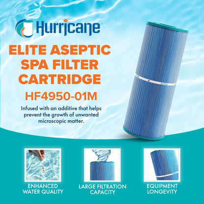 Hurricane 4 Pack HF4950-01M Elite Aseptic Pool Spa Filter Cartridge Replacement