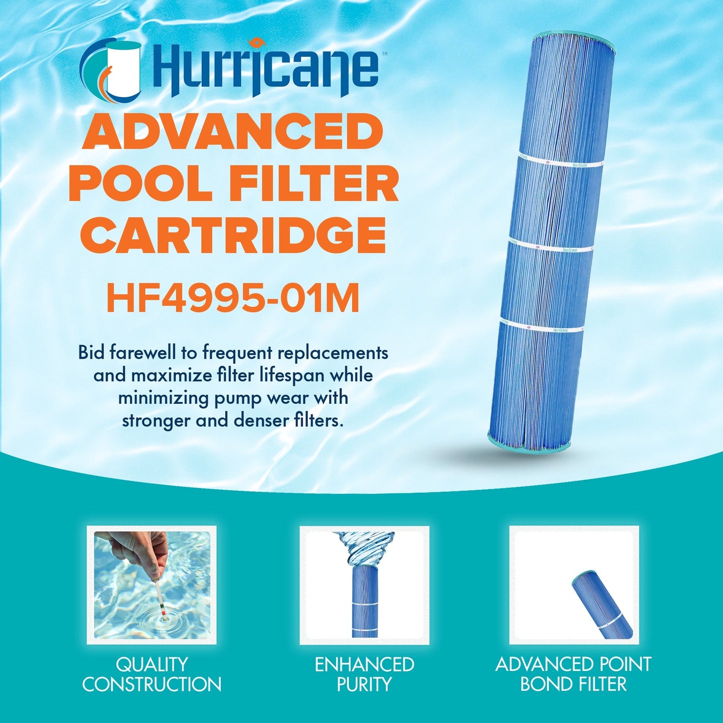 Hurricane Filters HF4995-01M Advanced Pool, Spa Cartridge Filter Replacement