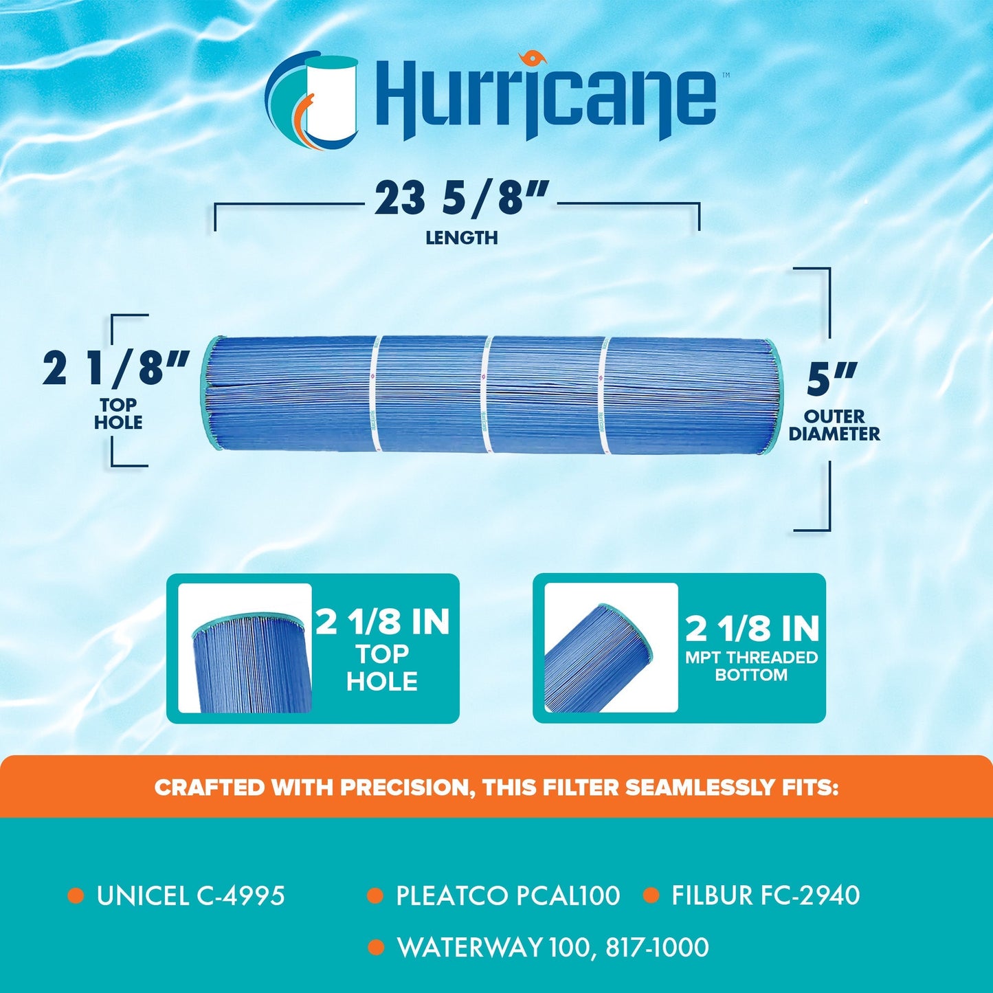 Hurricane Filters HF4995-01M Advanced Pool, Spa Cartridge Filter Replacement
