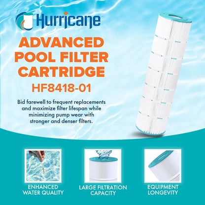 Hurricane 4 Pack HF8418-01 Advanced Pool and Spa Filter Cartridge Replacement