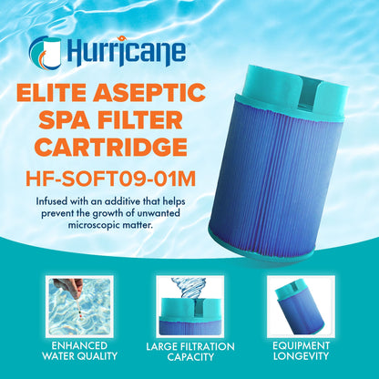 Hurricane 2 Pack HFSOFT09-01M Elite Aseptic Spa Filter Cartridge Replacement